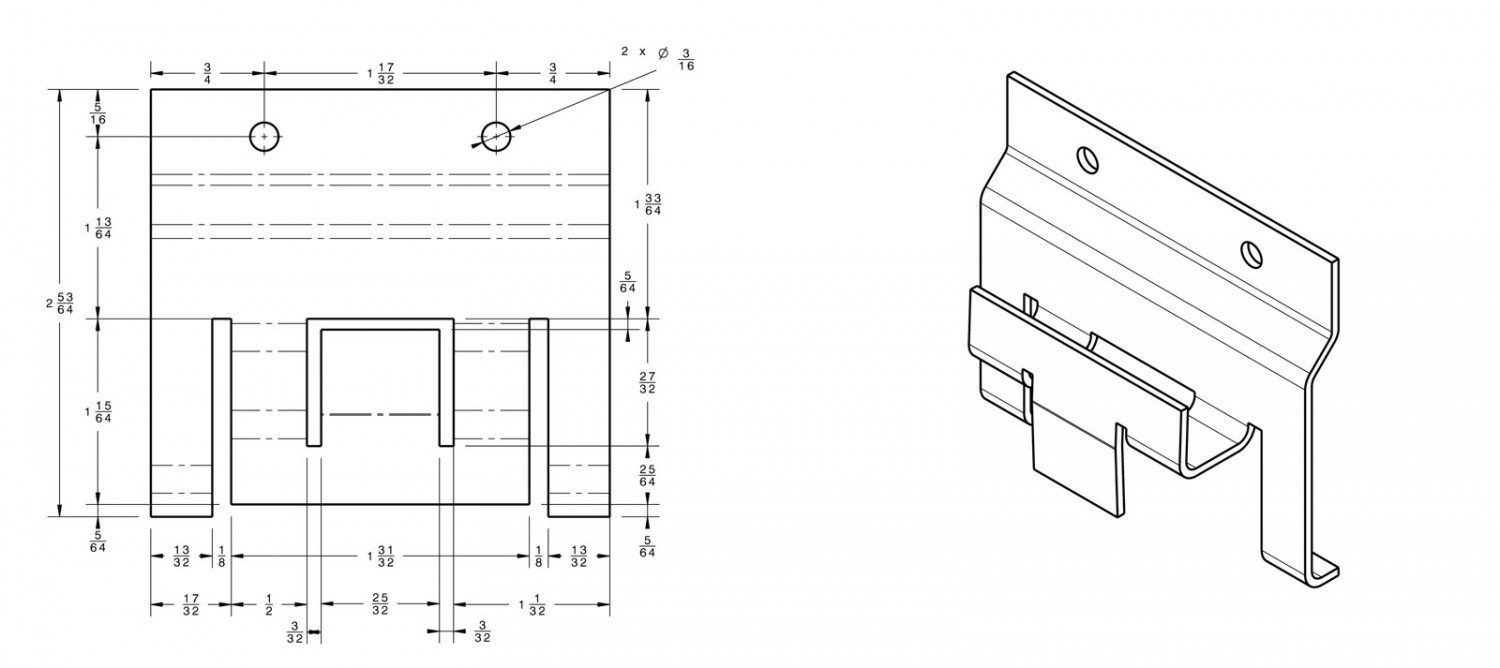 Sheet Metal Panel Holder Mechanical Drafting Services Solidworks